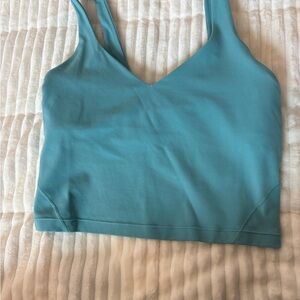 Lululemon Athletica Blue Crop Top with Sporty Design